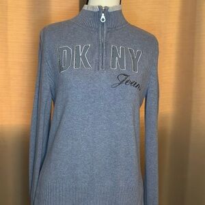DKNY Light Blue Half-Zip Sweater
